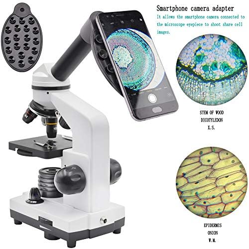 Microscópio Starboosa 80x -1600x for Kids Beginners Lab Microscópios monoculares compostos com lentes de vidro óptico e iluminação LED
