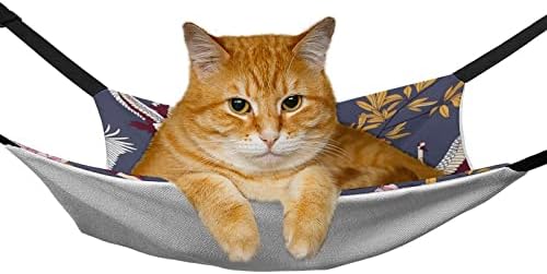 Pet Hammock Cat Sleeping Bed com tiras ajustáveis ​​e ganchos de metal 16,9 x13