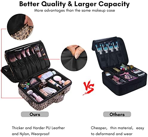 Make Up Bag Vasker Bolsa de trem de maquiagem grande 3 Camadas Organizador de maquiagem de viagens Profissional Organizador