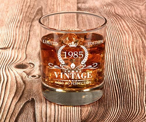 Triwol 1985 Presentes de 38º aniversário para homens, Glass de uísque vintage Presentes de aniversário de 38 anos
