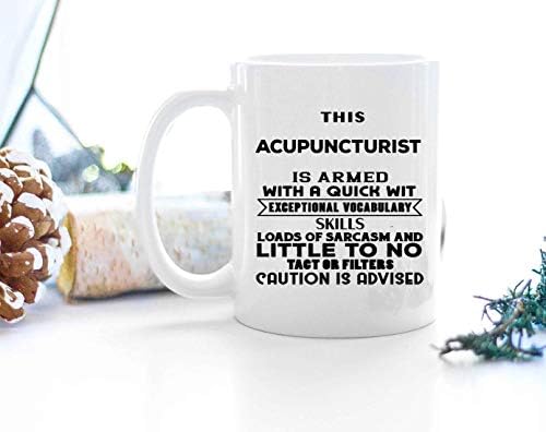 Piada gag acupunturista caneca copo de café - acupuntura terapia de terapia de acupuntura Meridian Gift para colegas canecas para