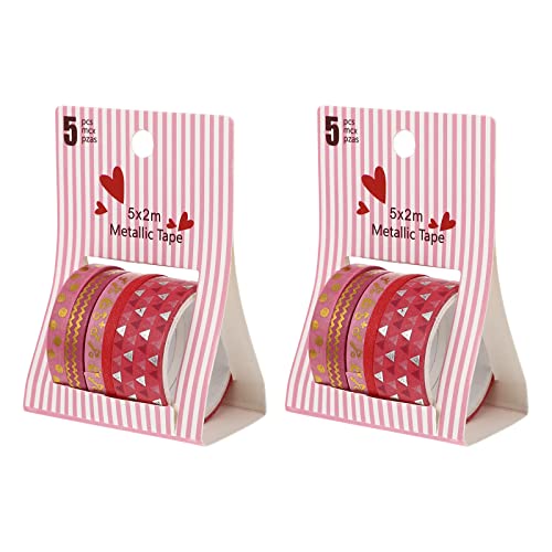 Cabilock Decked 10 rolos de fitas de papel fitas de embrulho para o Dia dos Namorados Japandi Decor