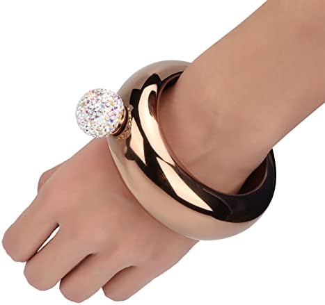 Balão de pulseira, 3,5 onças de aço inoxidável inovador o Shape Hip Flask Pulso Decortaion Crystal Lid Bracelet Jug para festa de dança, aniversário, bar