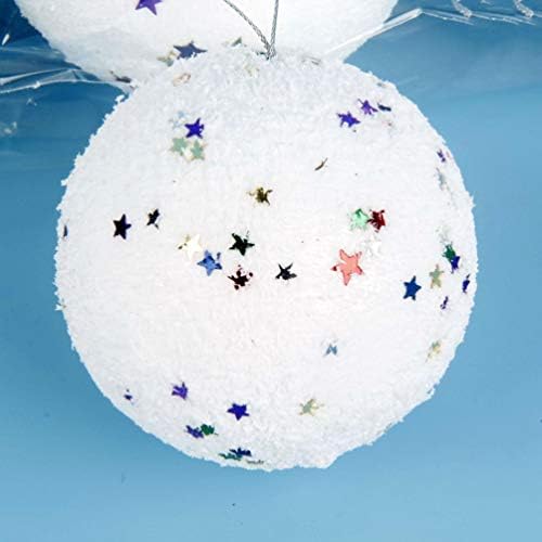 Kesyoo Decoração de Natal 8cm Bolas de espuma artesanal Bolas de espuma de artesanato branco ornamentos brancos de árvores