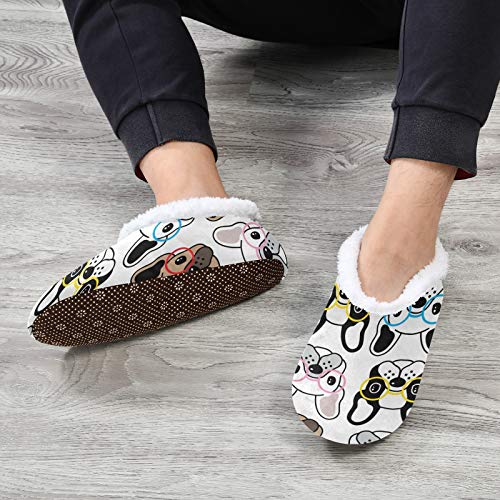 Flipers em casa para mulheres, óculos Bulldog French Bulldog Coral Flippers House Shoes para homens,