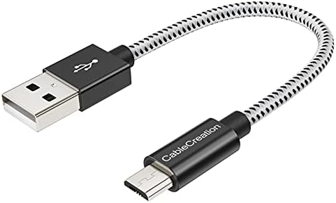 Cabo Micro USB curto, CableCreation USB a Micro USB 24 AWG Triplo Cabo de Carregador de Campo Campo