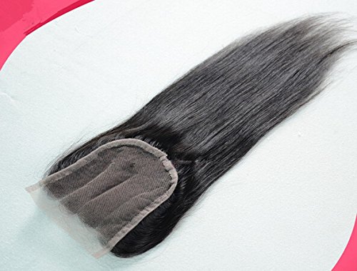 Junhair 3 Way Parte 1pc 4x4 Fechamento de renda com cabelo humano virgem chinês Remy 3 Facos de cabelo de cabelo misto 4pcs Lot natural cor natural