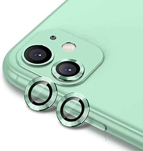 Protetor de lente da câmera Buluby Foriphone 11 6,1 polegadas, filme de alumínio de alumínio de alumínio temperado premium, capa de capa de tela verde