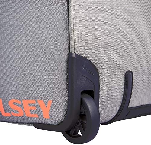 Delsey Paris Egoa Rolling Travel Duffel Bag com materiais reciclados, cinza claro, médio-médio de 25 polegadas