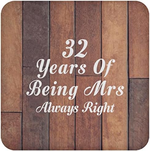 Designsify 32º aniversário 32 anos sendo MRS sempre certa, bebida montanha-russa e mat para limpe