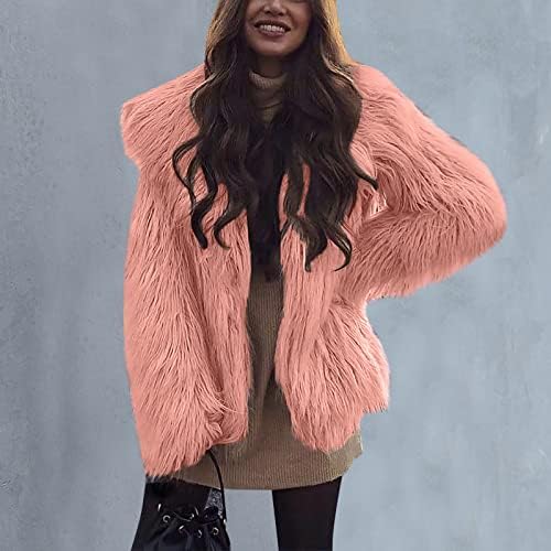 Luxo Jaqueta de inverno feminino quente casaco peludo casaco