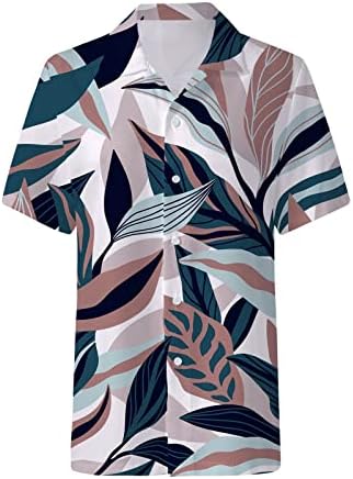 Miashui Manga longa Tops para mulheres Casual Mulheres verão Havaí camisas macias estampas florais listradas listras listradas de três quartos