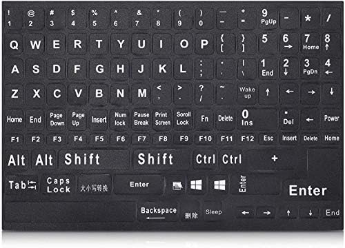 Adesivos de teclado ingleses universais, adesivos de teclado de laptop de computador grande adesivos de teclado preto