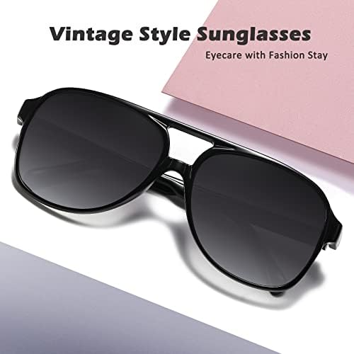 Meetsun Retro Square 70s Aviator Sunglasses para homens homens Vintage Large Frame Double Bridge Sun Glasses Protection UV 400