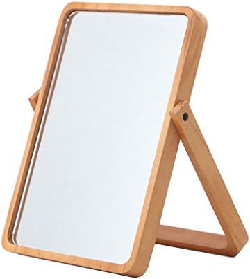 Espelho cosmético de madeira maciça de madeira criativa para desktop portátil montado na parede HD espelho cosmético Cuidado com