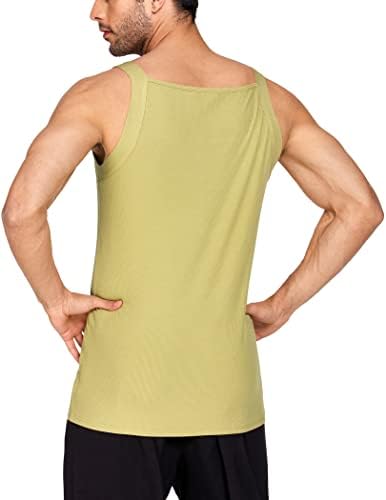 Coofandy Men's 2 Pack G-Unit Tops Tops quadrados Corte de algodão Undershirts Treino com nervuras A Camisetas