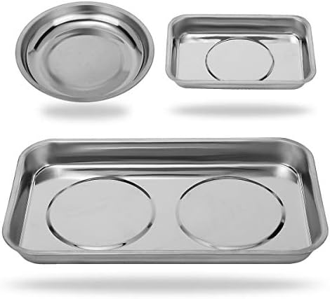 Bandeja de peças magnéticas vastools 3pc, para porcas de parafuso de soquete peças de metal, ímã forte extra forte,