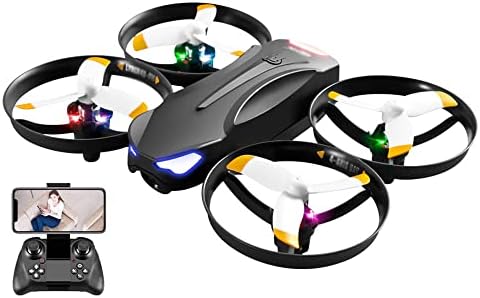 Drone ujikhsd com câmera para crianças, 1080p camera fpv mini rc quadcopter iniciante brinquedo com luzes LED, galhos