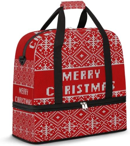 Feliz Natal Padrão 01 Viagem dobrável Duffel Bag Tote Carry On Baga Sports Gym Bag com compartimento de sapatos para mulher homem durante