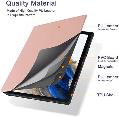 Case Cobak para o Samsung Galaxy Tab A8 10,5 polegadas 2022, ângulos de visão com várias vistas, toda a nova capa de couro PU com recurso