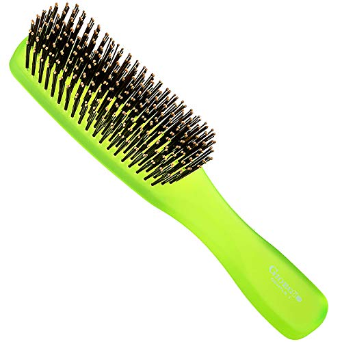 Giorgio gion1g neon verde 7,75 polegadas Touch suave Definir escova de cabelo para homens Mulheres. Cerdas macias para couro cabeludo