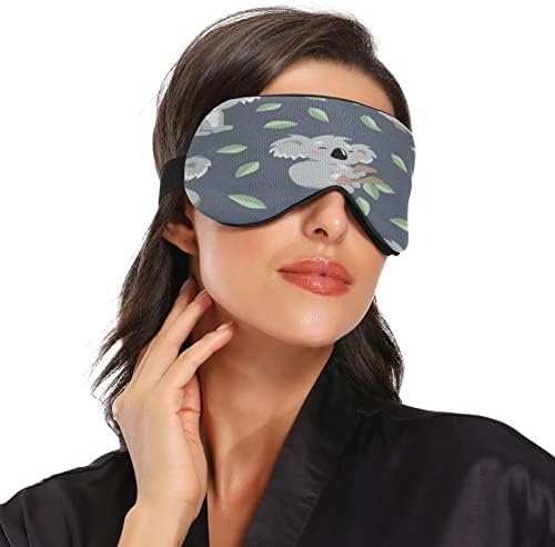 Xigua fofa coala para dormir Máscara com cinta ajustável, blecaute respirável Confortável máscara de olho para dormir para homens e