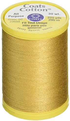 Casacos: Thread & Zippers S970-7450 Fios de algodão de uso geral, 225 jardas, ouro do templo