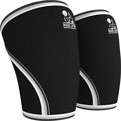 Mangas de joelho de elevação nórdica XLARGE - Bundle preto com halteres prisma 5 lb