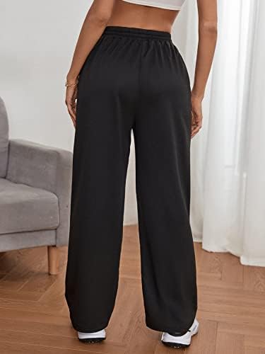 SOLY HUX HUX Classificação feminina elástica alta calça de moletom de cintura alta casual