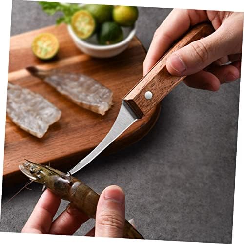 Bestonzon 4pcs aço inoxidável camarão faca de arame de aço inoxidável limpador de metal de metal gadgets de camarão ferramentas de