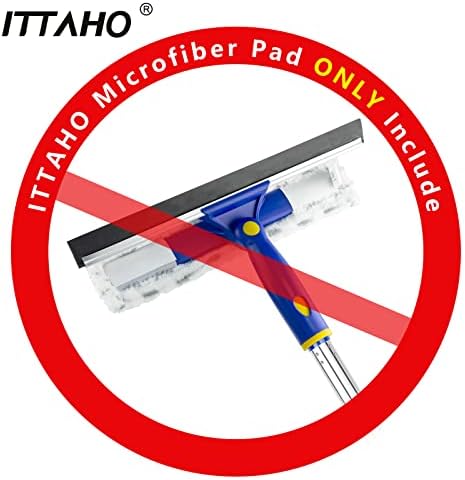 ITTAHO 3 Microfiber Pads Substituições para Janela Squeegee Conjunto, Kit de Limpador de Janelas, Manga de Reabilitação Profissional
