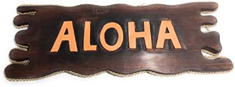 TikiMaster Aloha Driftwood Sign 20 - Decoração de estilo da ilha de angústia | BDS1201450