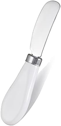 Faca de espalhador de manteiga Hasense, lâmina larga Faca de manteiga de aço inoxidável com alça de porcelana, conjunto de 1