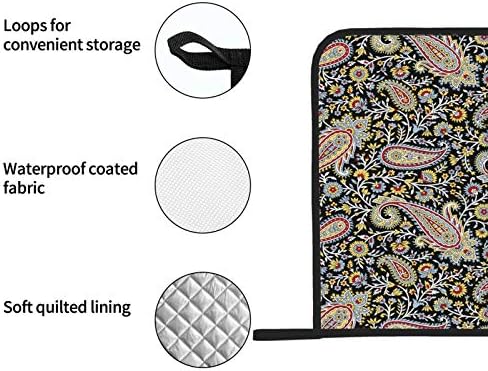 Grunge Paisley Geometry Decor Fashion Hot Pad resistente a pêlo de cozinha resistente a calor Com os suportes de panela