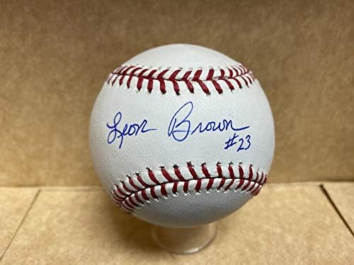 Leon Brown New York Mets 21 assinado autografado M.L. Beisebol com coa