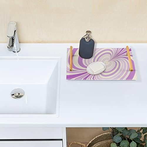 Bandeja decorativa de banheiro de banheiro acrílico de Dallonan com alças de ouro para organizador de cozinha onda de pirulito