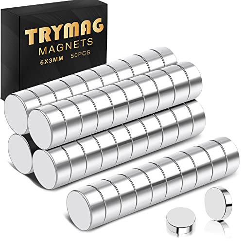TryMag 80pcs 12 x 2mm ímãs pacote de neodímio com ímãs de geladeira de 50pcs 6x3mm