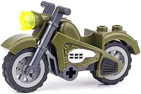General Jim's - Conjunto de 2 Blocos de Motocicletas Verdes do Exército Bloco de Construção Modular Building Bricks