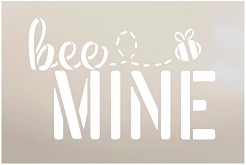 Mina de abelha estêncil com Bumblebee por Studior12 | Script cursivo | Modelo Mylar reutilizável | Pintar placar de
