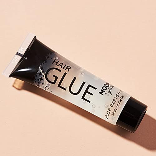 Cola de cabelo com glitter glitter moon adequado para uso com todos os brilhos, incluindo fino, grossa, holográfica,