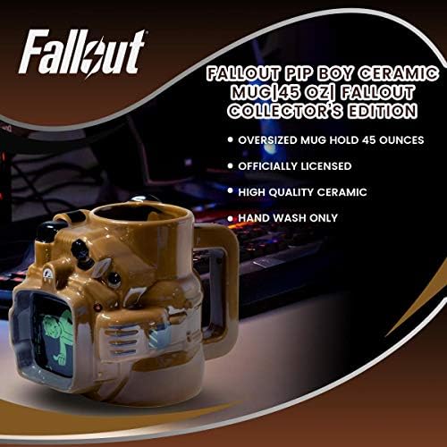 Caneca de cerâmica de Fallout Pip Boy | 45 oz | Edição do colecionador de Fallout