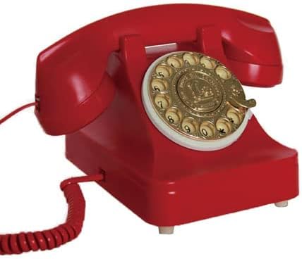 Gayouny Telefone com fio Dial telefônico rotativo Dial Retro Revolve telefones telefones folhosos para o escritório Home