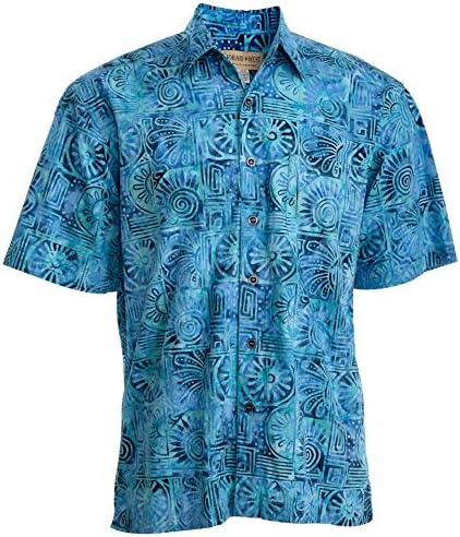 Johari West Antigua Summer Tropical Hawaiian Batik camisa