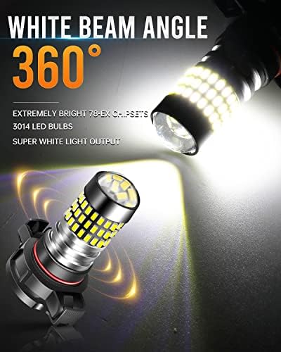 Luyed 2 x 900 lúmens super brilhante 3014 78-EX Chipsets H16 5202 Bulbos LED tipo 1 usados ​​para luzes DRL ou de neblina, xenônio