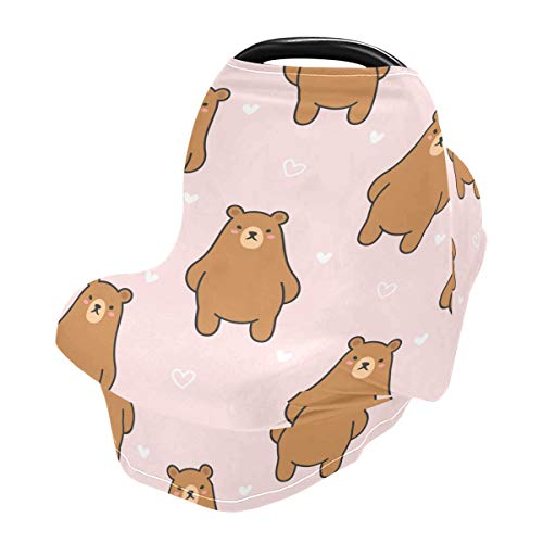 Capas de assento de carro para bebês de urso fofo - lenço de amamentação, dossel de carro com vários carros de uso, para meninos