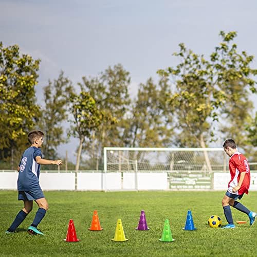 Suwimut 24 embalam cones de agilidade plástica, conjunto de cone flexíveis para futebol esportivo externo de 9 polegadas