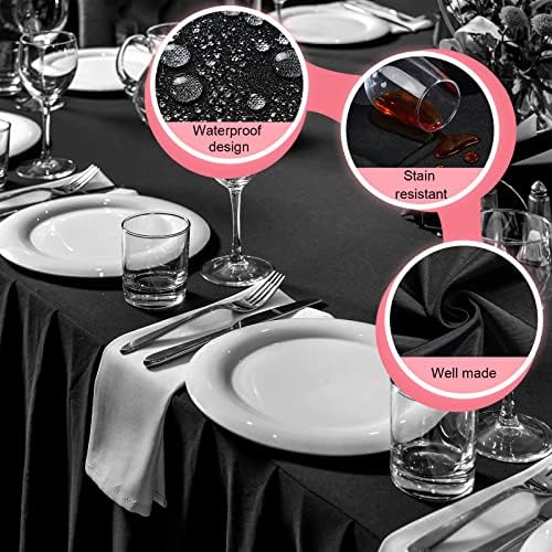 Moukeren 18 Toalhadas de mesa para mesas de retângulo 60 x 84 polegadas de poliéster impermeabiliza e lavável lavagem de mesa de mesa lavável Toalhadas de tecido para festas para o casamento de festas de jantar