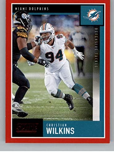 2020 Pontuação Red Football 17 Christian Wilkins Miami Dolphins Official NFL Red Parallel Trading Card de Panini America