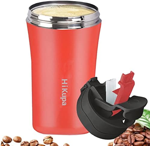 Caneca de viagem isolada de hikupa com tampa à prova de palha e vazamento, copo de bebida em aço inoxidável de parede dupla, xícara de café a vácuo livre de BPA para bebidas quentes e frias