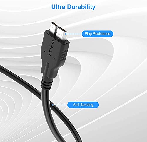 Cabo USB 3.0 A-Male para Micro B, XIZOHO USB 3.0 Tipo A Masculino a Micro B Cord compatível com Samsung Galaxy, HDD ou SSD Cabo